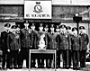 Bomber Command Efficiency Trophy, 1961.  W/C Ray Davenport with some of Squadron Aircrew [Gordon Faulkner]