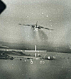 Taken through an Australian Mirage’s gunsight – Ex Townhouse, Darwin, June 1969, The Vulcan was not, after all, invincible!! [Rip Kirby]