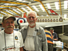 Trevor Danks and Nobby Unwin at the Friends of 138 Squadron desk [Trevor Danks]